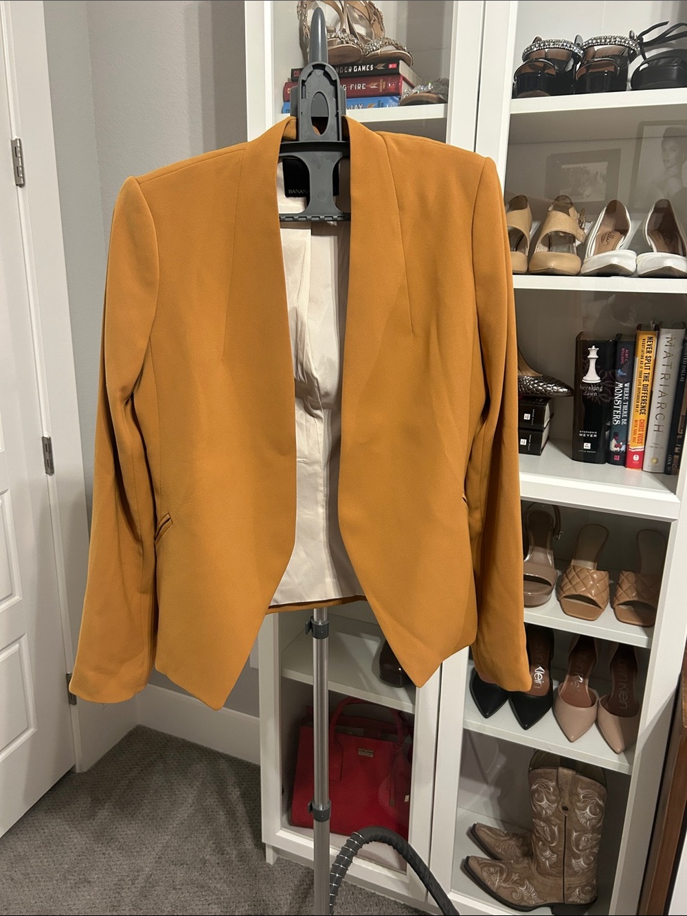 Banana Republic Mustard Open-Front Blazer